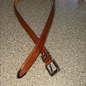 Remo Tulliani Tan Leather Belt with Silver Buckle